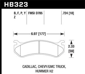 GMC Truck Brake Pad Set - Rear - Hawk Performance - Super Duty - 2006